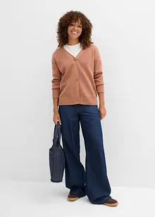 Cardigan in filato fine a coste Milano, bonprix