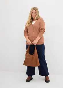 Cardigan in filato fine a coste Milano, bonprix