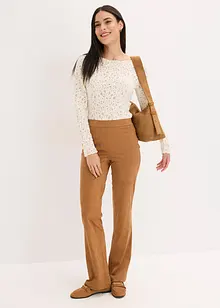 Pantaloni a gamba svasata in similpelle scamosciata, bonprix