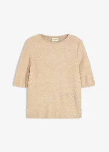 Maglione a mezze maniche con paillettes e filato lucido, bonprix