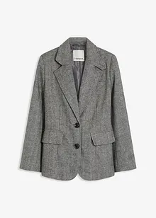 Blazer con motivo spigato in misto lana, bonprix