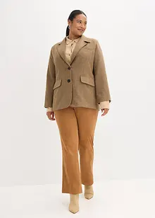 Blazer con motivo spigato in misto lana, bonprix