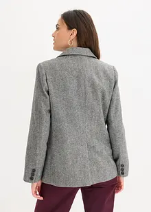 Blazer con motivo spigato in misto lana, bonprix