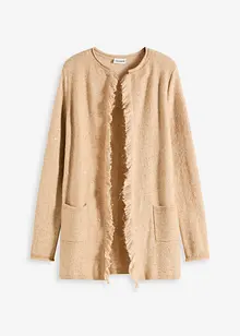 Maxi cardigan con paillettes e filato lucido, bonprix