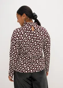 Maglia con colletto alto in tessuto strutturato, bonprix