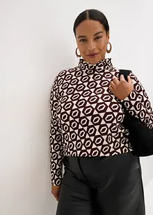 Maglia con colletto alto in tessuto strutturato, bonprix