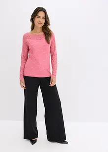 Maglia in pizzo a maniche lunghe, bonprix