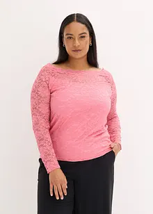 Maglia in pizzo a maniche lunghe, bonprix