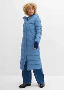 Giubbotto lungo trapuntato con cappuccio, bonprix