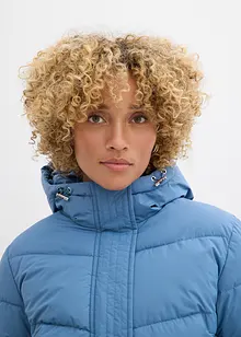 Giubbotto lungo trapuntato con cappuccio, bonprix