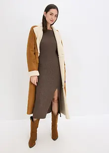 Abito in maglia con spacco, bonprix