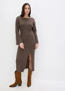 Abito in maglia con spacco, bonprix