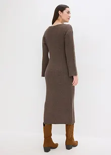 Abito in maglia con spacco, bonprix