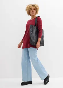 Maglia a maniche lunghe in misto cotone e viscosa, bonprix