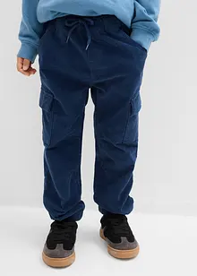 Pantaloni cargo termici in velluto a coste con fodera in jersey, regular fit, bonprix