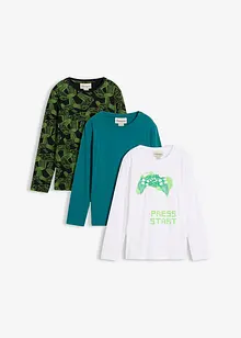 Maglia a maniche lunghe con cotone biologico morbido (pacco da 3), bonprix