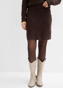 Gonna di maglia con motivo a rombi, bonprix