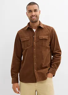 Camicia di velluto a coste elasticizzato con cotone, bonprix