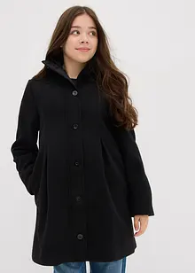 Cappotto svasato con cappuccio e pinces, bonprix