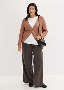 Maglione a coste in misto viscosa fluente, bonprix