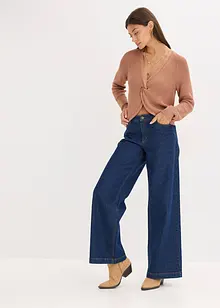 Maglione a coste in misto viscosa fluente, bonprix