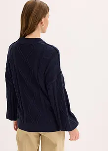 Maglione oversize con lavorazione a trecce, bonprix