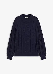 Maglione oversize con lavorazione a trecce, bonprix