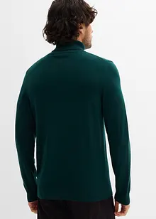 Maglione a collo alto in filato fine con lana merino, slim fit, bonprix