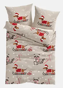 Biancheria da letto con bassotto natalizio, bonprix