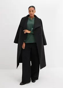 Felpa in cotone biologico con colletto polo in maglia, bonprix