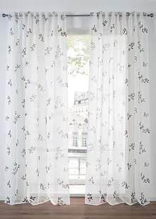 Tenda trasparente con rami di vischio stampati (pacco da 1), bonprix