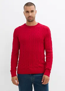 Maglione in filato fine a trecce, slim fit, bonprix