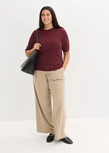 Maglioncino in filato fine a mezza manica con strass, bonprix