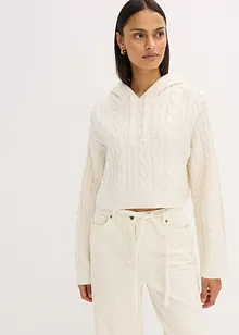 Maglione in  filato grosso con cappuccio, bonprix