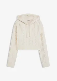 Maglione in  filato grosso con cappuccio, bonprix