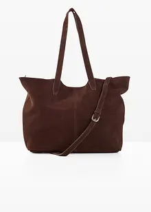 Borsa shopper maxi in pelle scamosciata, bonprix