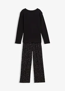 Pigiama in cotone morbido con stampa glitterata, bonprix