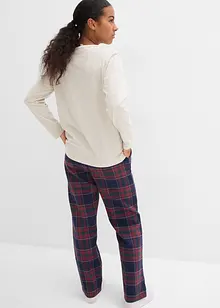 Pigiama con pantaloni in flanella di cotone morbido, bonprix