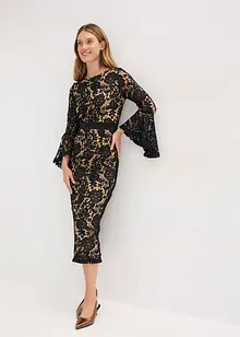 Abito in pizzo con inserto di satin, bonprix