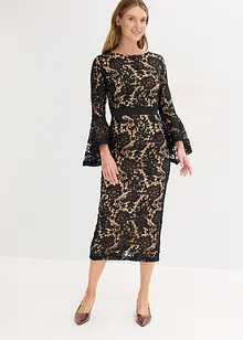 Abito in pizzo con inserto di satin, bonprix