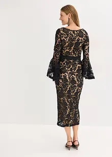 Abito in pizzo con inserto di satin, bonprix