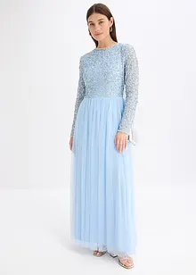 Abito lungo con ricamo e paillettes, bonprix