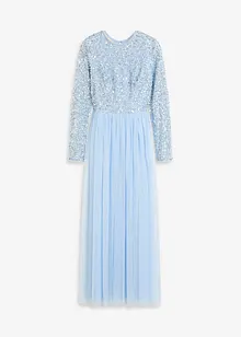 Abito lungo con ricamo e paillettes, bonprix