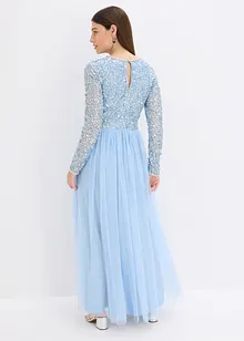 Abito lungo con ricamo e paillettes, bonprix