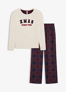 Pigiama con pantaloni in flanella e confezione regalo, bonprix
