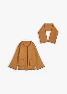 Giacca in lana con ricamo decorativo (set con sciarpa), bonprix