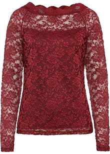 Maglia in pizzo a maniche lunghe, bonprix