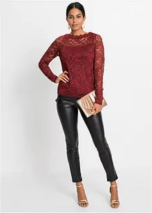 Maglia in pizzo a maniche lunghe, bonprix