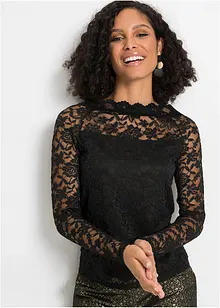 Maglia in pizzo a maniche lunghe, bonprix