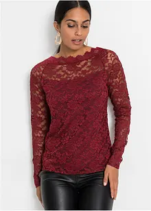 Maglia in pizzo a maniche lunghe, bonprix